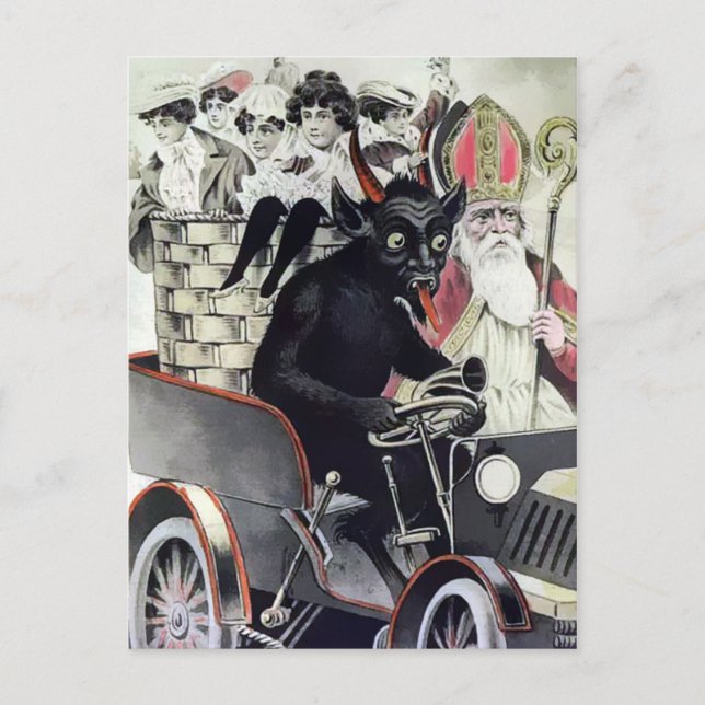 Cartão postal de Natal Vintage Krampus (Frente)