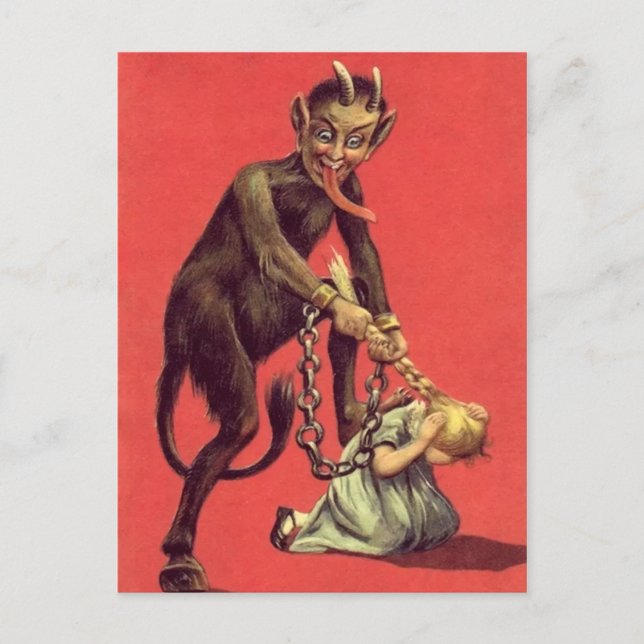 Cartão postal de Natal Vintage Krampus (Frente)