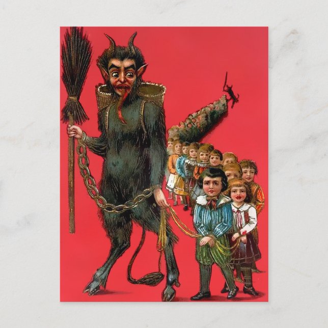 Cartão postal de Natal Vintage Krampus (Frente)