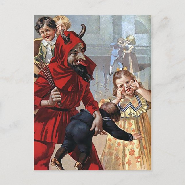 Cartão postal de Natal Vintage Krampus (Frente)