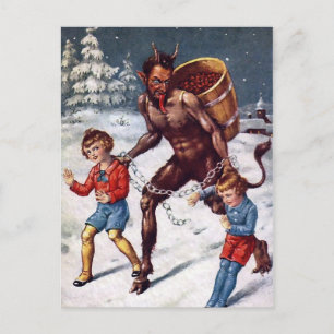 Cartão postal de Natal Vintage Krampus