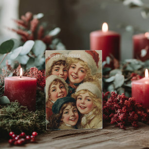 Cartão postal de Natal vitoriano antigo