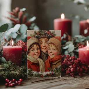 Cartão postal de Natal vitoriano antigo