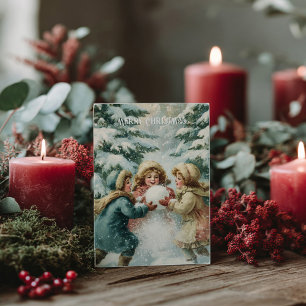 Cartão postal de Natal vitoriano antigo