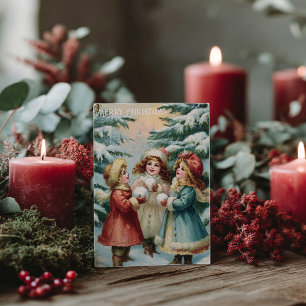 Cartão postal de Natal vitoriano antigo