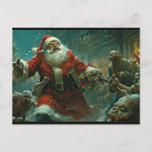 Cartão postal de Natal Zombie feliz