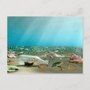 Cartão postal de naufrágio do navio-em-frasco