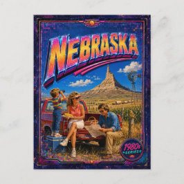 Cartão Postal de Nebraska dos Anos 80 Retrô