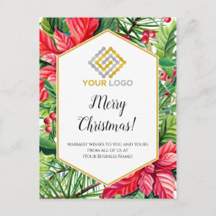 Cartão postal de negócios com logotipo de Feliz Na