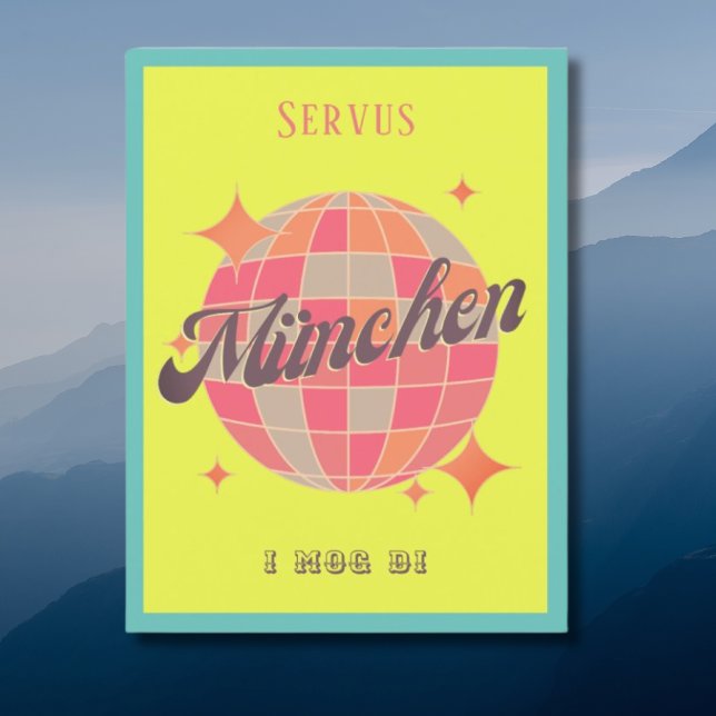 Cartão postal de néon Retro Servus Alemanha Münche (Criador carregado)