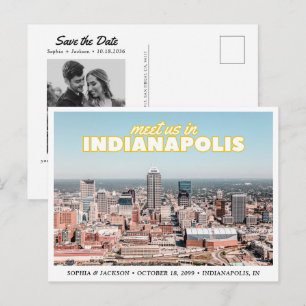 Cartão Postal de Noivado Retro de Indianápolis