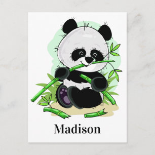 Cartão postal de nome personalizado do Panda