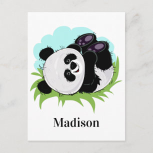 Cartão postal de nome personalizado do Panda