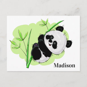 Cartão postal de nome personalizado do Panda