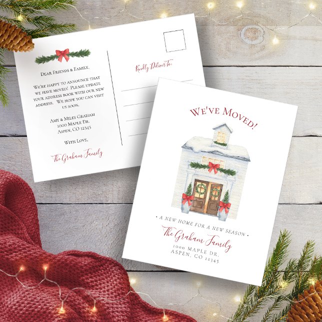 Cartão postal de nova casa de fazenda que nos muda (Farmhouse New Home We've Moved Postcard
)