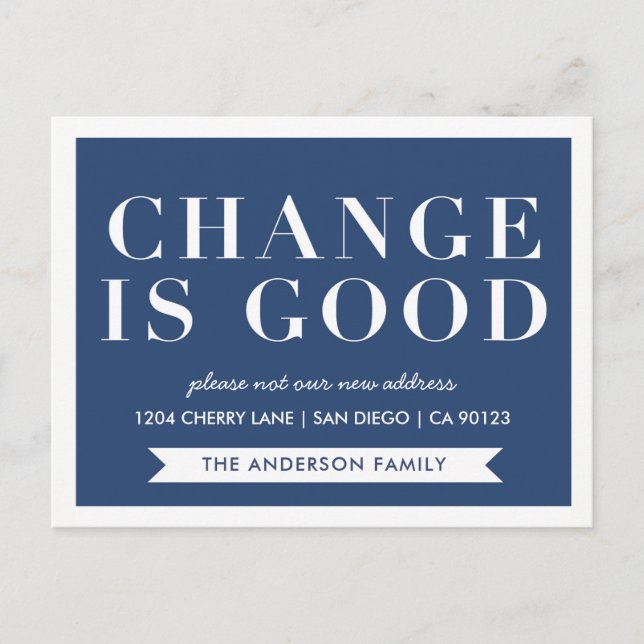 Cartão Postal de Novo Endereço Mudamos (Frente)