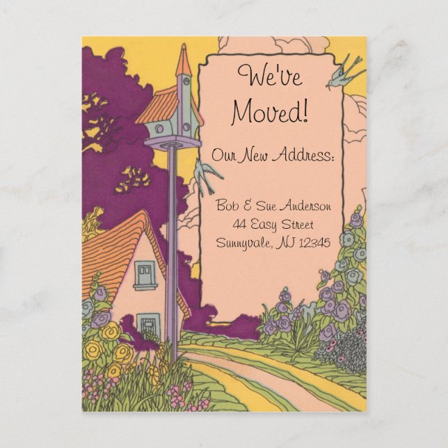 Cartão postal de novo endereço para algodão de jar (Frente)