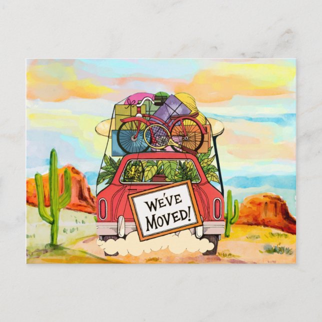 Cartão postal de novo endereço Vintage (Frente)