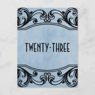 Cartão Postal de Número de Mesa com Redemoinhos Az
