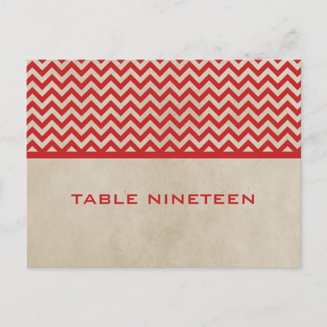 Cartão postal de número de tabela Chic Chevron ver (Frente)