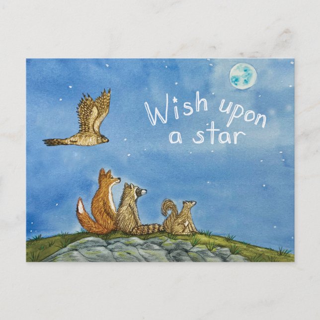 Cartão Postal de Observação de Estrelas dos Amigos (Frente)