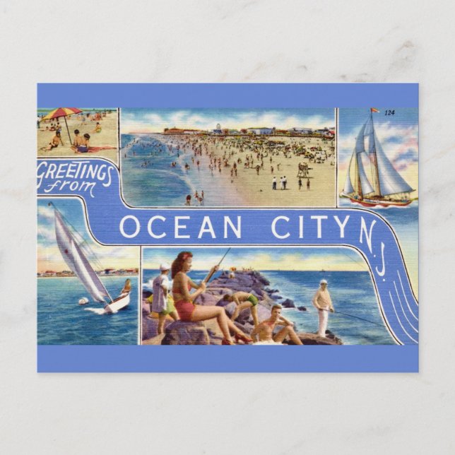 Cartão postal de Ocean City NJ (Frente)