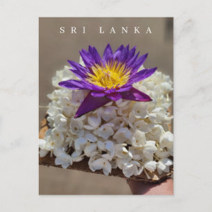 cartão postal de oferta de flores do templo do Sri