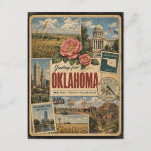 Cartão postal de Oklahoma com estilo vintage autên