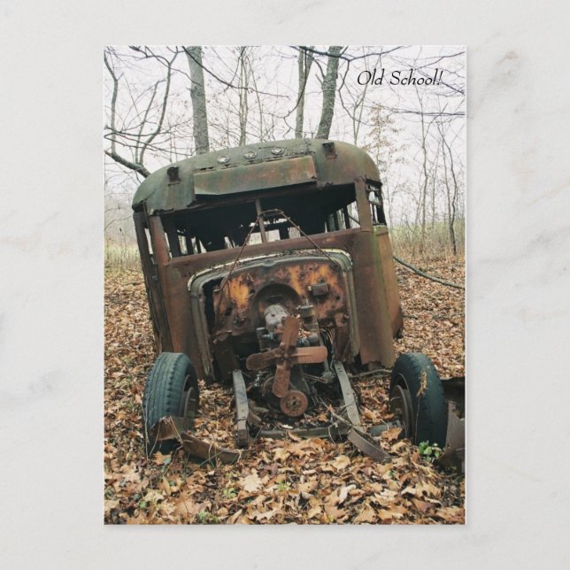 Cartão postal de ônibus escolar Old School! (Frente)