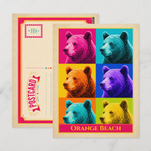 Cartão Postal de Orange Beach Alabama Urso Negro V