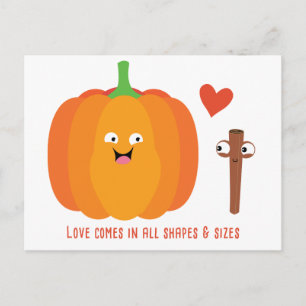 Cartão postal de outono fofo com amor de especiari