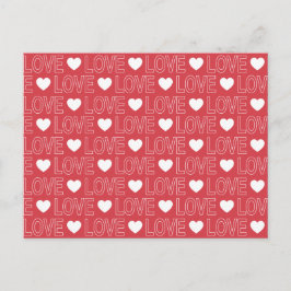 Cartão postal de padrão de amor - Contorno Branco