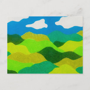 Cartão Postal de Paisagem Abstrata com Lápis de Co
