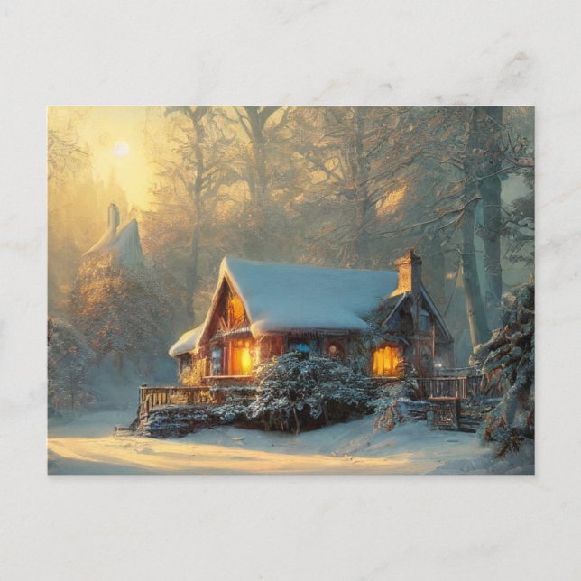 Cartão Postal de Paisagem de Inverno (Frente)