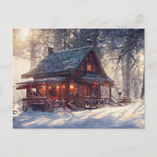 Cartão Postal de Paisagem de Inverno (Frente)