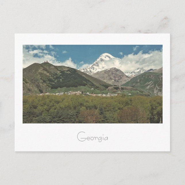 Cartão postal de Paisagem de Montanha Kazbegi Geor (Frente)