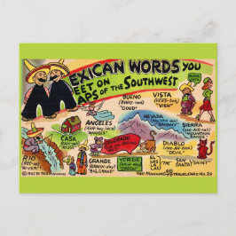 Cartão Postal de Palavras Mexicanas Bobas