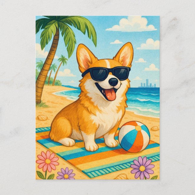 Cartão postal de Palm Beach de Corgi (Frente)