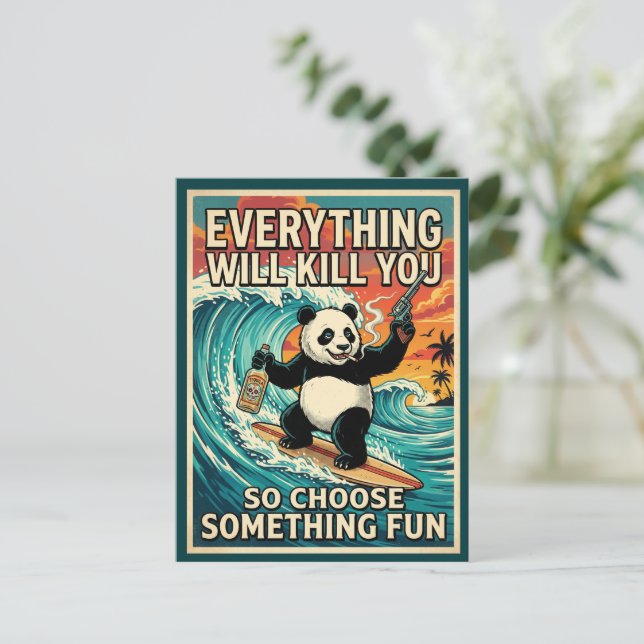 Cartão Postal de Panda Tudo Vai Te Matar (Em pé/Frente)