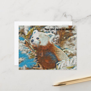 Cartão Postal de Panda Vermelho