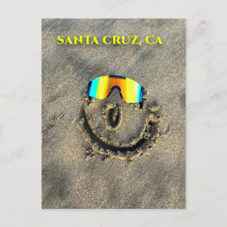 Cartão postal de papai noel Cruz California Beach