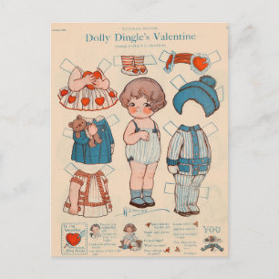 Cartão Postal de Papel Dolly Dingle no Dia dos Nam