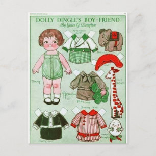 Cartão Postal de Papel Dolly Dingle's Boy Friend