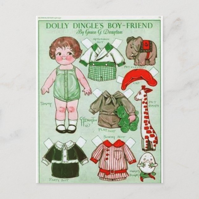 Cartão Postal de Papel Dolly Dingle's Boy Friend (Frente)