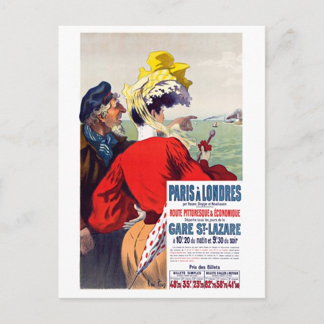 Cartão Postal De Paris a Londres (Frente)