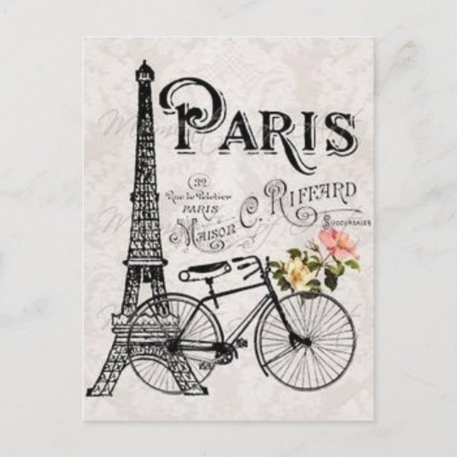 Cartão Postal De Paris com Amor (Frente)