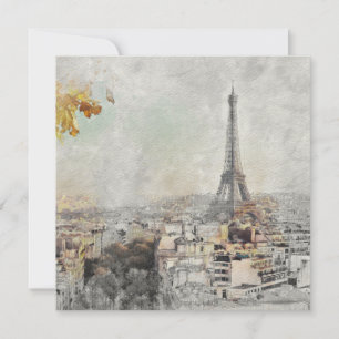 Cartão postal de Paris Eiffel Tower - Presente de 