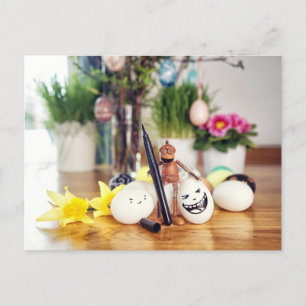 Cartão postal de Páscoa de ovos de Páscoa de Acorn