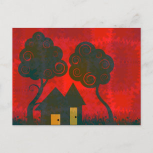 Cartão Postal de Patchwork Casa Doce Casa