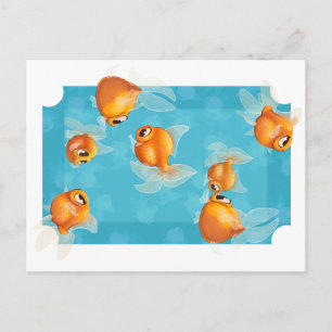 Cartão postal de peixe dourado claro